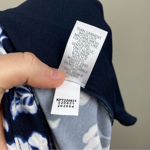 J.Jill NWT Women's Medium Wearever Full Leg Cropped Flowy jersey Knot Pants Blue - Picture 13 of 13